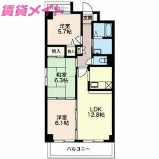 ベルデ中野館【1階】の間取り