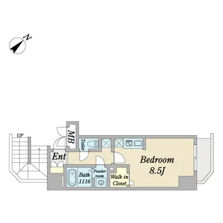 ジョイキューブ浅草橋レジデンス【2階】の間取り