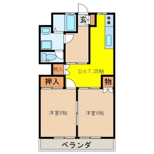 メゾン釜川【6階】の間取り