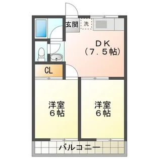 コーポ河芸【2階】の間取り