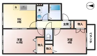 ファミーユ辰巳C棟【2階】の間取り