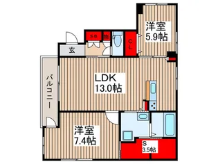 Via Sole Tenjin【1階】の間取り