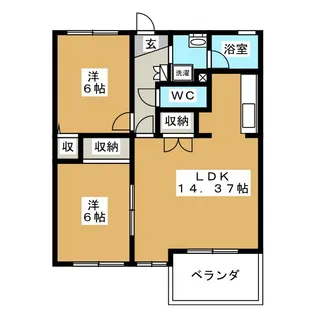 パークサイド中御所【3階】の間取り