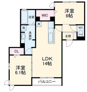 ラメゾンドボヌール桜塚【1階】の間取り