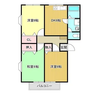 アップルハウスG【1階】の間取り