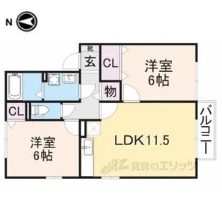 プランドール賀茂B棟【2階】の間取り