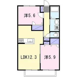 幸稜フラットII【1階】の間取り