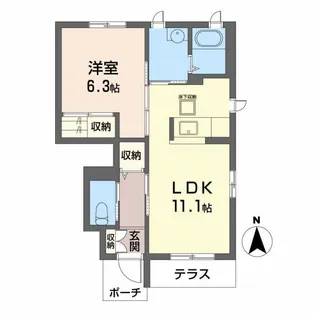 シャーメゾン矢田【2階】の間取り