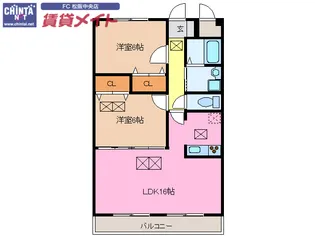 ルネスガーデンコート【1階】の間取り
