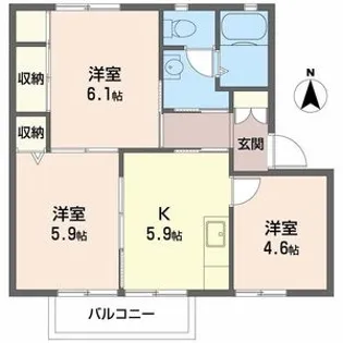 フレグランス古宮A【2階】の間取り
