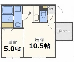 コムズ白石II【1階】の間取り