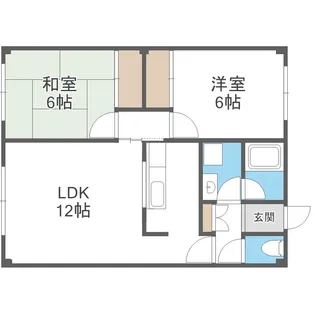 パレス杉都B棟【3階】の間取り