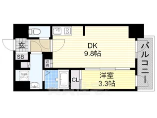 エスリードコート阿倍野昭和町【10階】の間取り