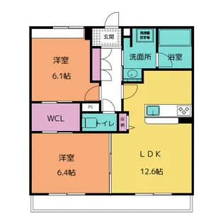 シャーメゾン割塚【2階】の間取り