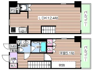 シティエール東梅田【7階】の間取り