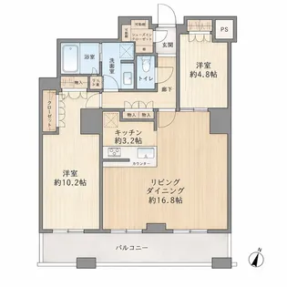 ザ・パークハウス西新宿タワー60【21階】の間取り