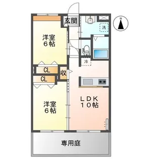 モンクール【1階】の間取り