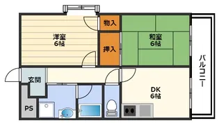 クーランデール天神橋【4階】の間取り