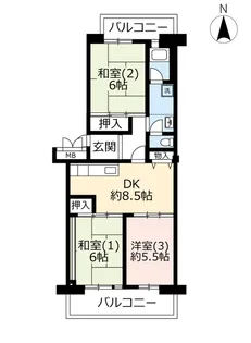 URエステート東堀切【2階】の間取り
