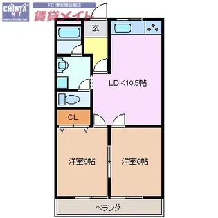 フィレンツェ津【1階】の間取り