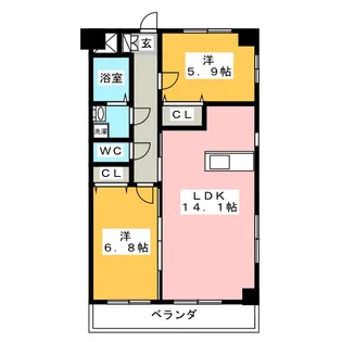 クラリティ呉天石【3階】の間取り