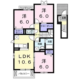ベルカーサ【2階】の間取り