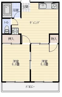 グリーンハイツ鍋掛【1階】の間取り