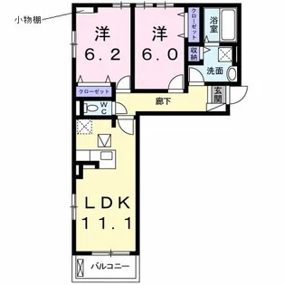 ラ・メゾン稲口【2階】の間取り