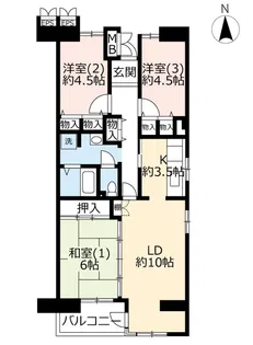 URつくば・二の宮【2階】の間取り