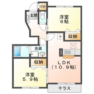 メゾン アンジュ D棟【1階】の間取り