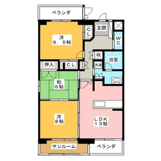アクシス参番館【6階】の間取り