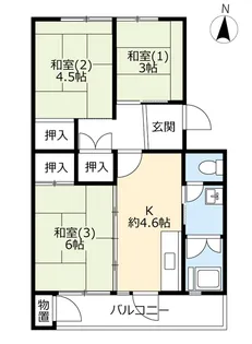 UR醍醐石田【3階】の間取り