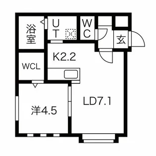 エヴァ琴似【1階】の間取り