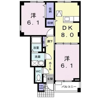 ラフィネ藤 A【1階】の間取り