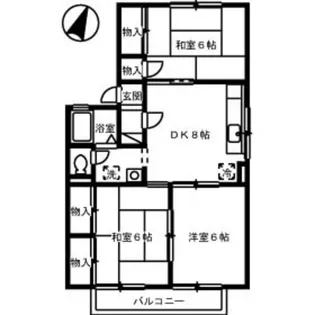 セジュール府中B棟【2階】の間取り
