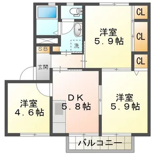 ルミエール777 B【2階】の間取り