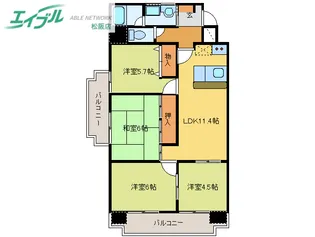 センチュリーハイランド【7階】の間取り