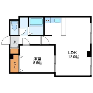 1LDKの間取り画像