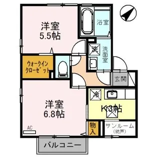 ソレル B【1階】の間取り
