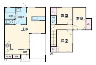 静岡県浜松市中央区三島町【一戸建】の間取り