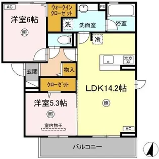 ル・シュマン【2階】の間取り