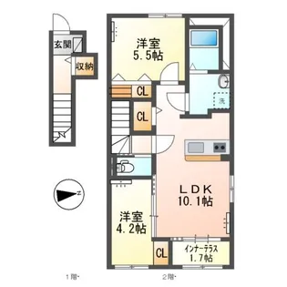 スターテラスII多功【2階】の間取り