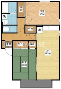 ロイヤルガーデン白岩B棟【1階】の間取り