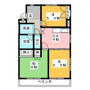 ヒルズ清水ヶ丘【3階】の間取り