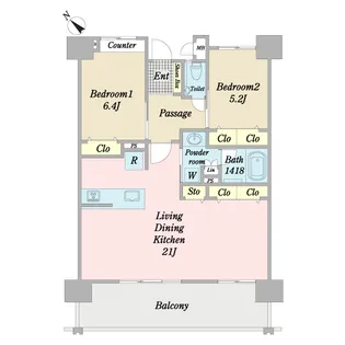 プレサンスロジェ南風原新川ヴォール【8階】の間取り