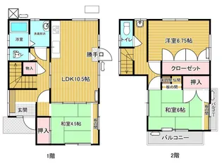 山口県宇部市北琴芝1【一戸建】の間取り