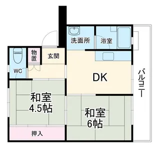 ビレッジハウス下島第二 2号棟【4階】の間取り
