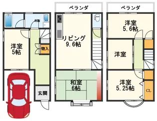 大阪府高槻市塚脇1【一戸建】の間取り