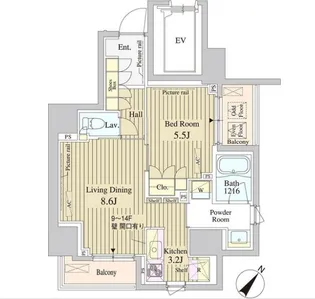 東京都中央区日本橋堀留町1【マンション】の間取り