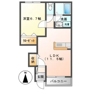 神奈川県小田原市風祭【アパート】の間取り